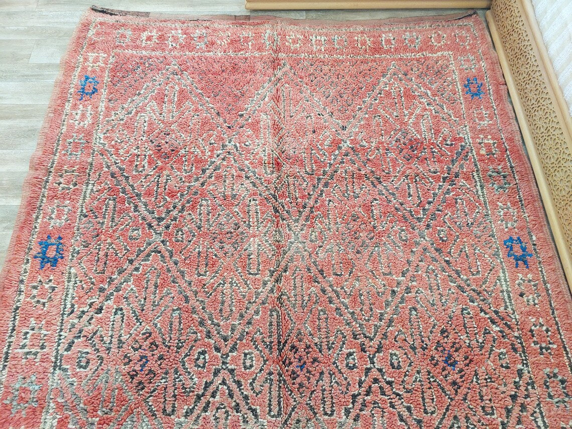 Authentic Zayan Tribe Handcrafted Berber Area Rug - Lamb Wool Moroccan Ourain For Living Room MoroccanBazzArts