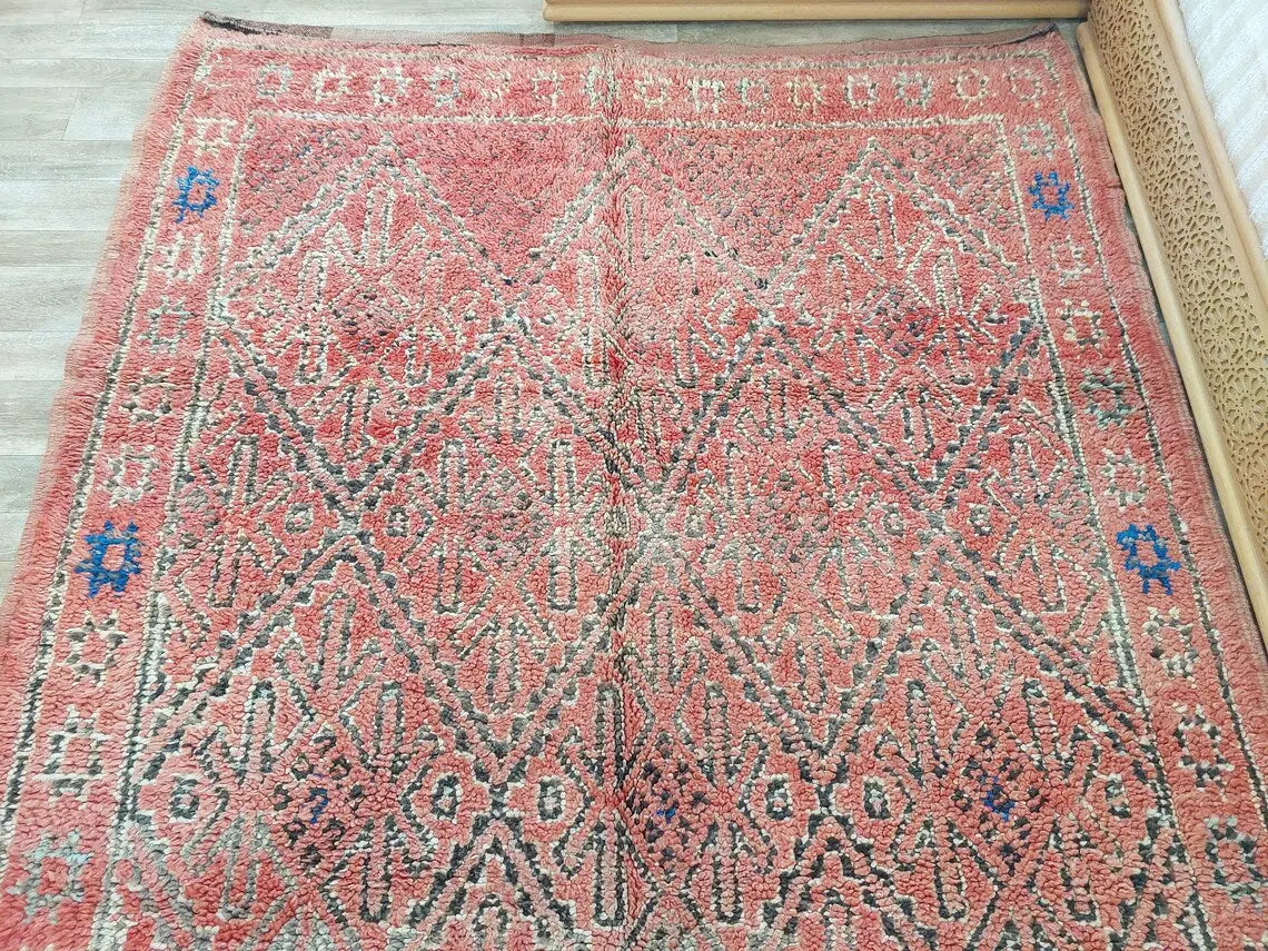 Authentic Zayan Tribe Handcrafted Berber Area Rug - Lamb Wool Moroccan Ourain For Living Room MoroccanBazzArts