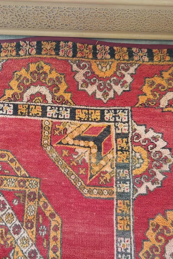 Moroccan Wool Rug Zayan Berber: Vintage Handmade Carpet 220x276 Cm Authentic Tribal Decor MoroccanBazzArts
