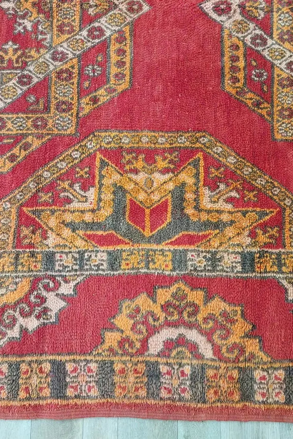 Moroccan Wool Rug Zayan Berber: Vintage Handmade Carpet 220x276 Cm Authentic Tribal Decor MoroccanBazzArts