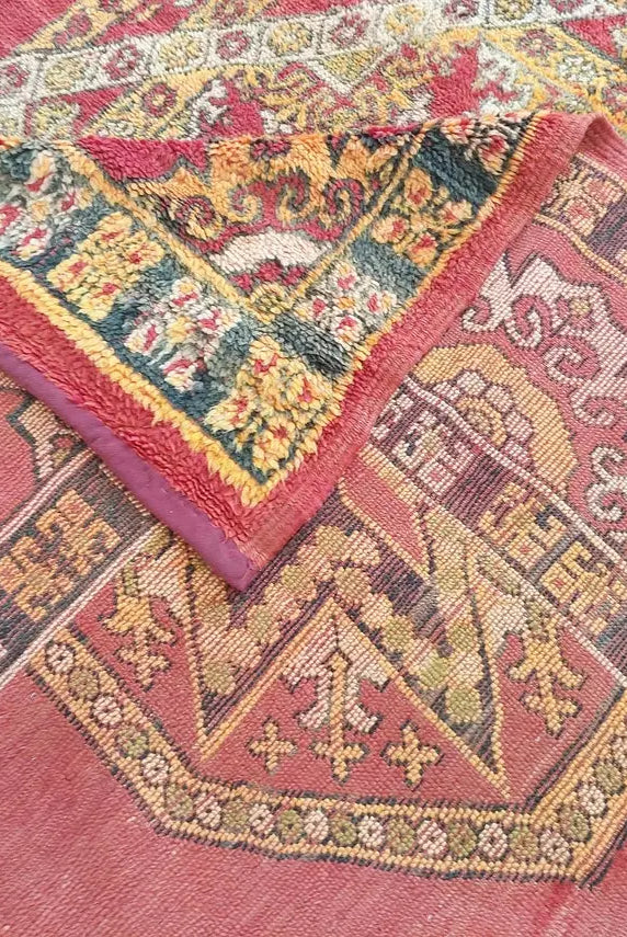 Moroccan Wool Rug Zayan Berber: Vintage Handmade Carpet 220x276 Cm Authentic Tribal Decor MoroccanBazzArts