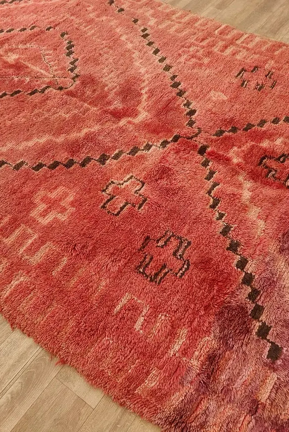 Authentic Vintage Moroccan Rug | Handcrafted Wool Carpet From Atlas Mountains | Unique Home Decor Piece MoroccanBazzArts