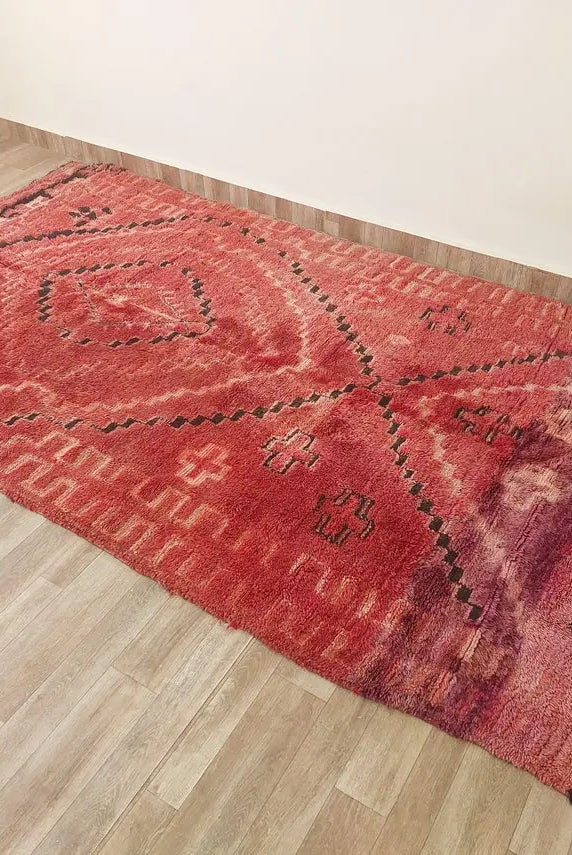 Authentic Vintage Moroccan Rug | Handcrafted Wool Carpet From Atlas Mountains | Unique Home Decor Piece MoroccanBazzArts