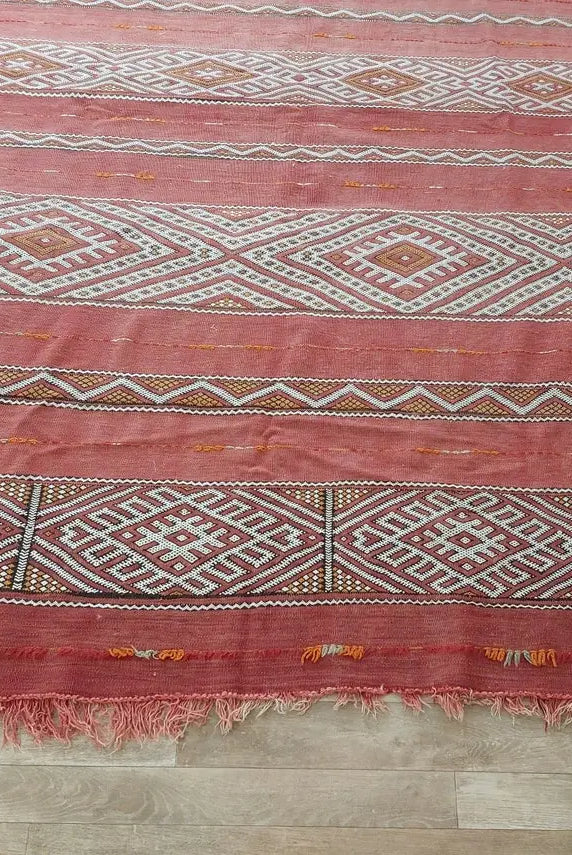 Vintage Moroccan Berber Kilim Rug - Handmade Flatweave Carpet - Authentic Bohemian Decor 6.5x11.9ft MoroccanBazzArts