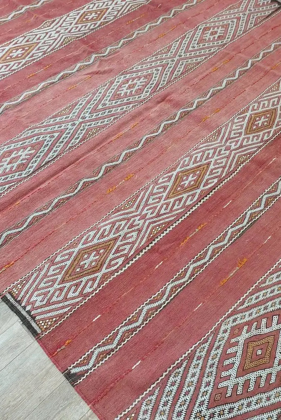 Vintage Moroccan Berber Kilim Rug - Handmade Flatweave Carpet - Authentic Bohemian Decor 6.5x11.9ft MoroccanBazzArts