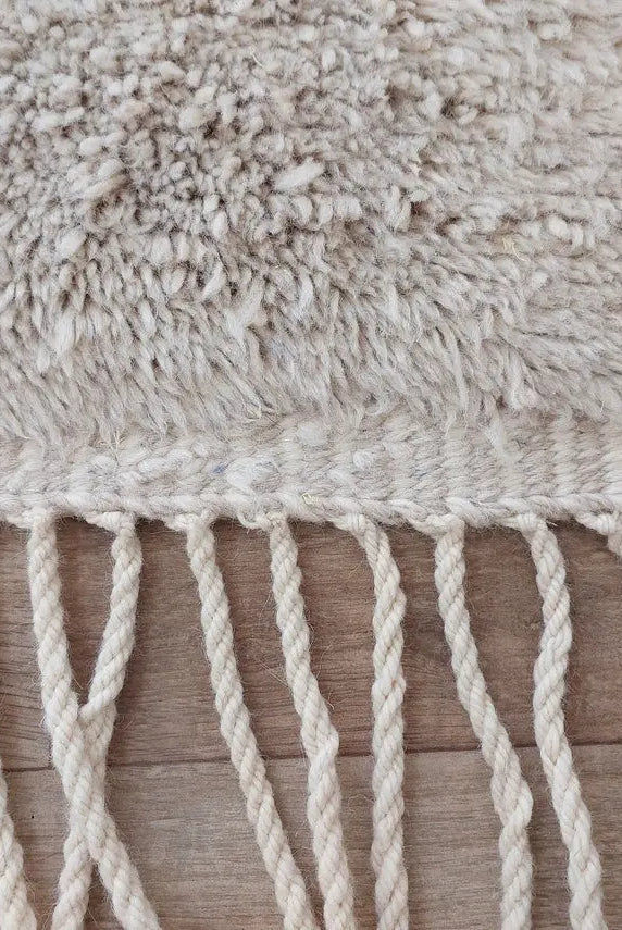 Luxurious Handwoven Moroccan Beni Mrirt Rug - Contemporary Neutral Berber Rug For Living Room (7.2x10 Ft) MoroccanBazzArts