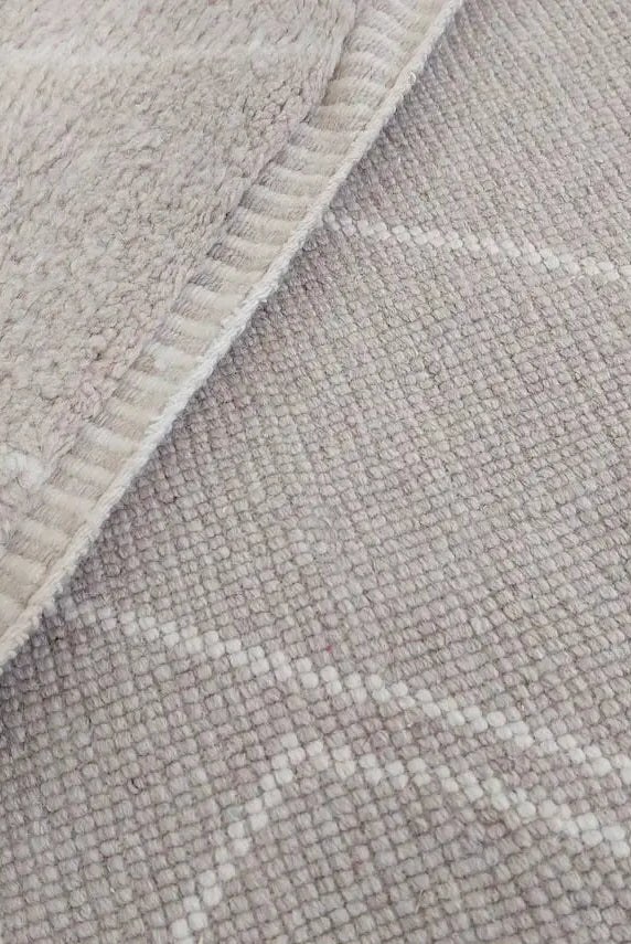 Authentic Moroccan Beni Mrirt Rug: Handmade Neutral Berber Rug In Plush Pile , Genuine Lamb Wool MoroccanBazzArts