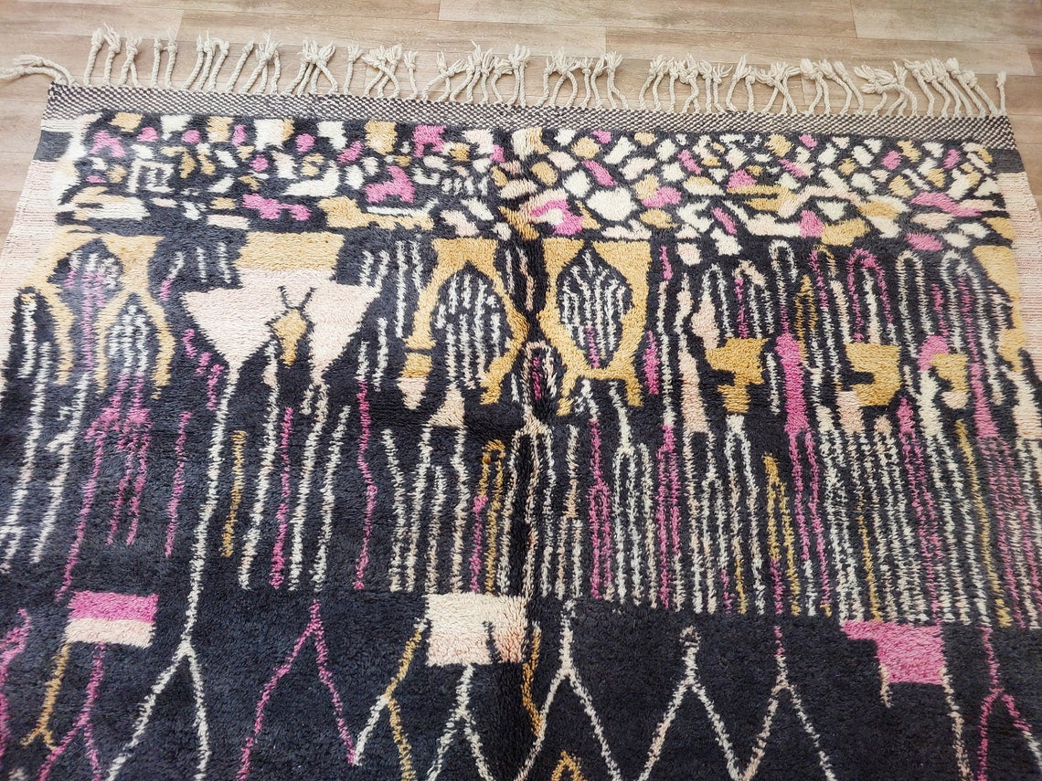 Exclusive Handwoven Moroccan Berber Wool Rug - Authentic Beni Mrirt Masterpiece For Home Decor MoroccanBazzArts