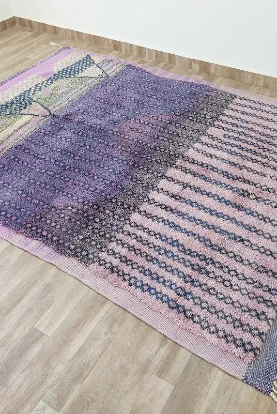 Luxurious Handwoven Moroccan Berber Wool Rug - Authentic Beni Mrirt Tribal Carpet For Modern Decor MoroccanBazzArts