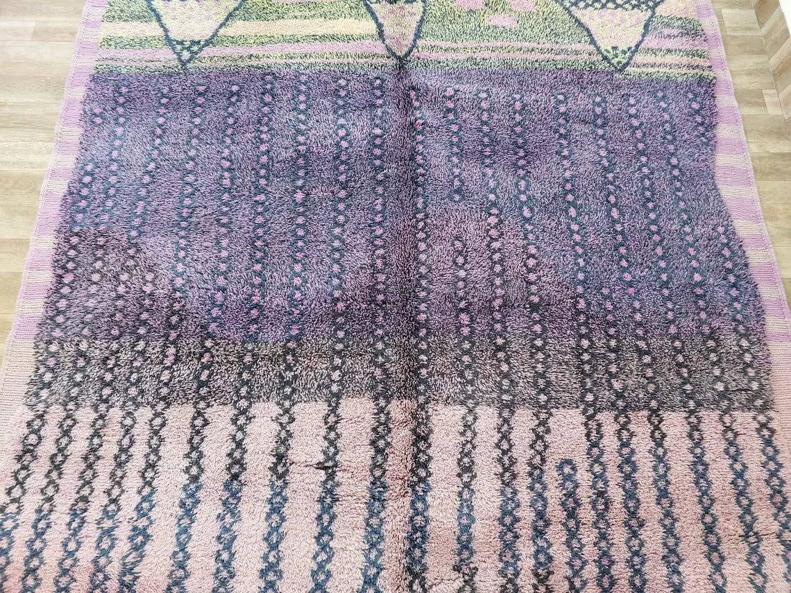 Luxurious Handwoven Moroccan Berber Wool Rug - Authentic Beni Mrirt Tribal Carpet For Modern Decor MoroccanBazzArts
