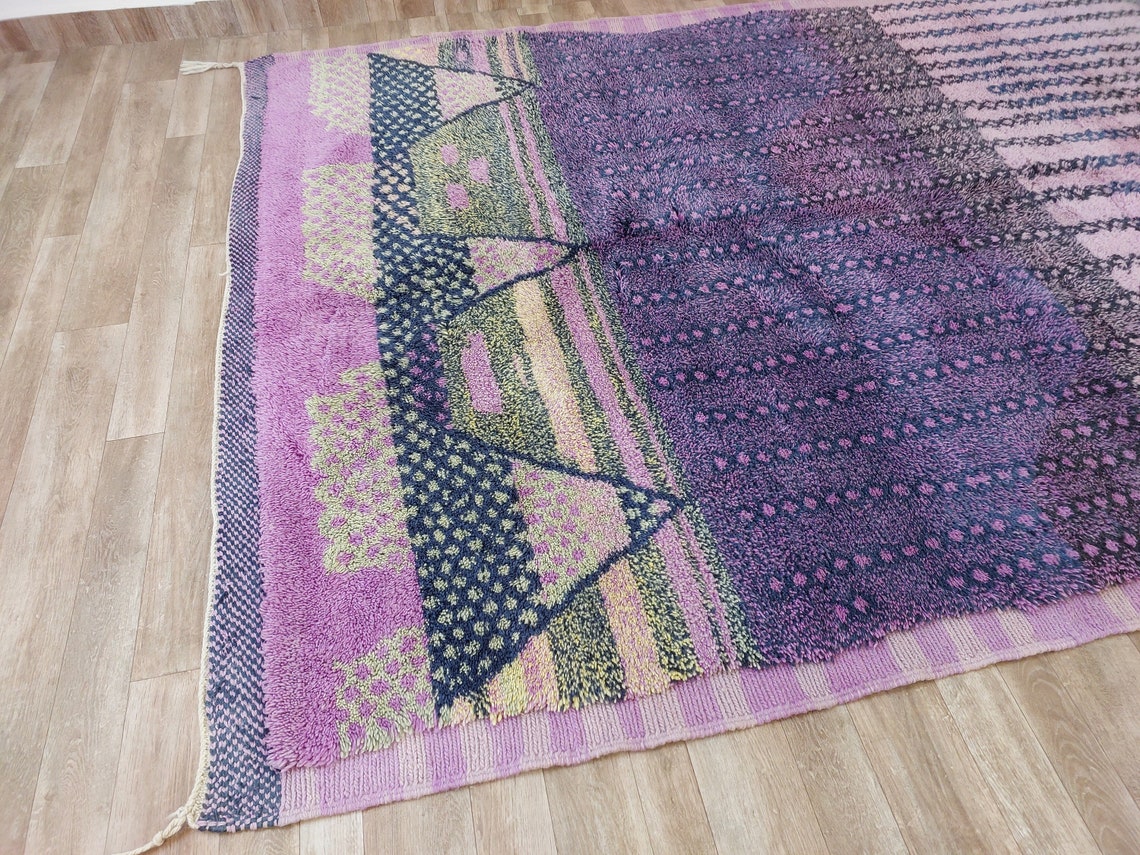 Luxurious Handwoven Moroccan Berber Wool Rug - Authentic Beni Mrirt Tribal Carpet For Modern Decor MoroccanBazzArts