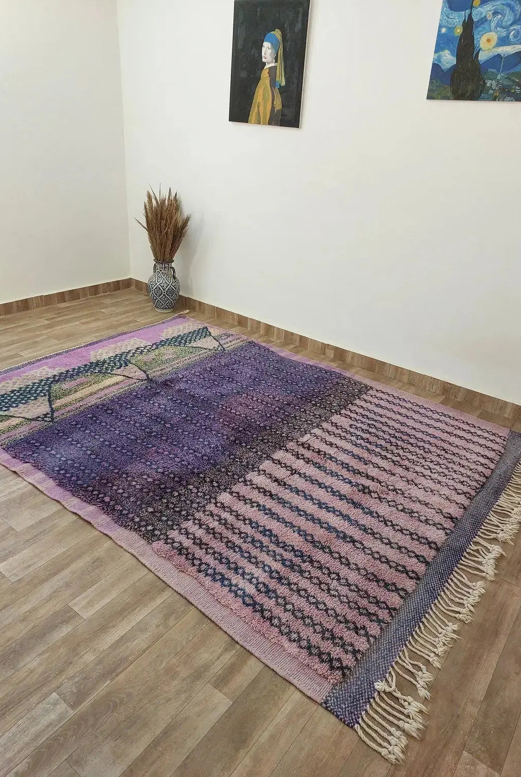 Luxurious Handwoven Moroccan Berber Wool Rug - Authentic Beni Mrirt Tribal Carpet For Modern Decor MoroccanBazzArts