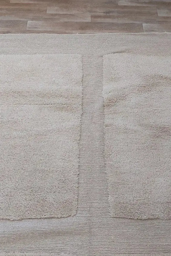 Authentic Moroccan Beni Mrirt Rug: Hand-knotted Neutral Berber Rug , Wool Carpet For Boho Home Decor MoroccanBazzArts