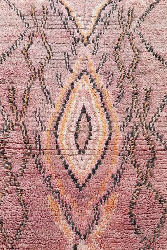 Vintage Pink Boujad Runner: Handmade Moroccan Berber Hallway Rug (3.11 x 10.10 ft) MoroccanBazzArts