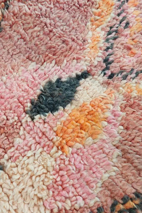Vintage Pink Boujad Runner: Handmade Moroccan Berber Hallway Rug (3.11 x 10.10 ft) MoroccanBazzArts