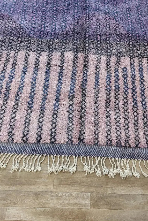 Luxurious Handwoven Moroccan Berber Wool Rug - Authentic Beni Mrirt Tribal Carpet For Modern Decor MoroccanBazzArts