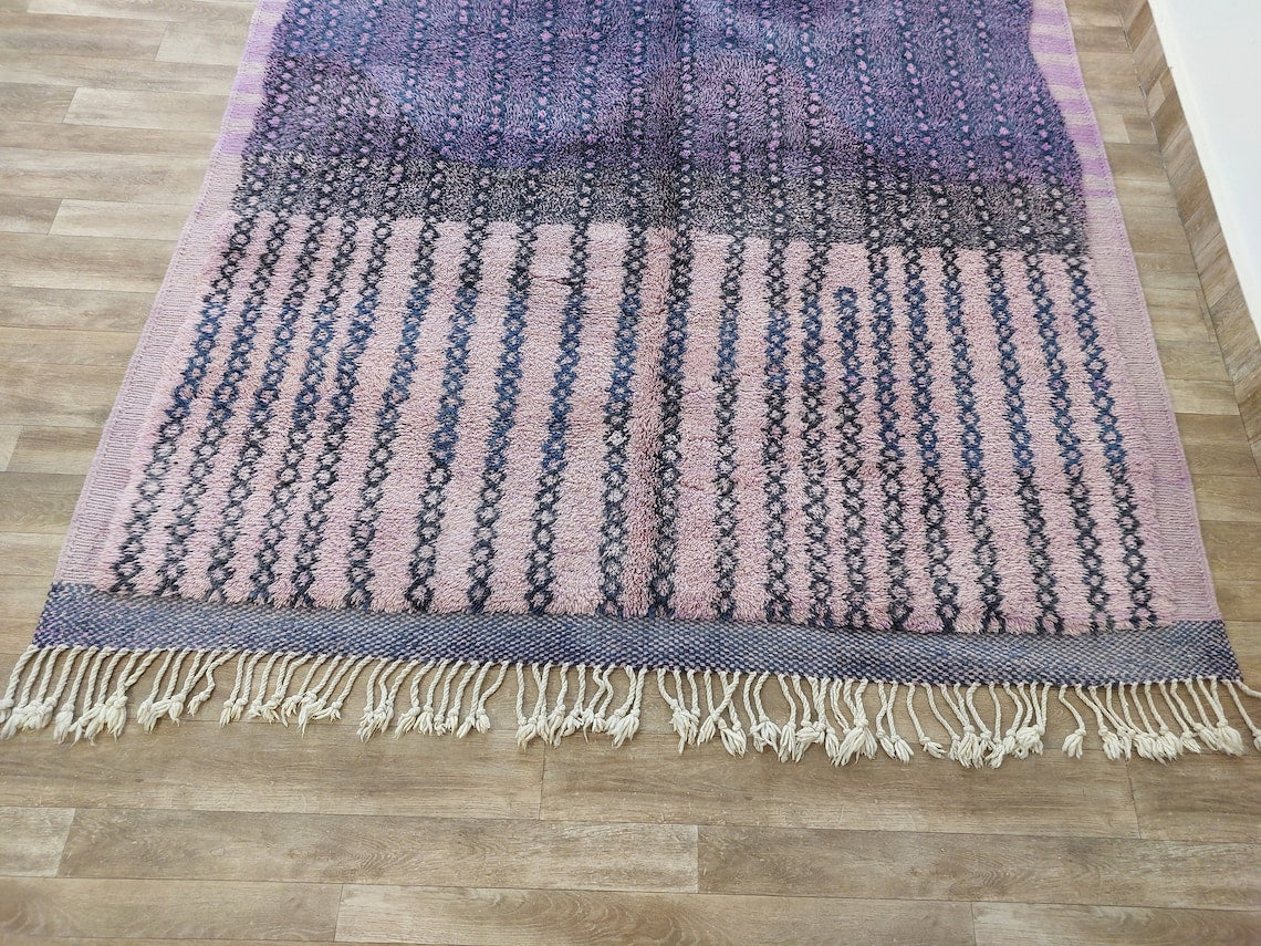Luxurious Handwoven Moroccan Berber Wool Rug - Authentic Beni Mrirt Tribal Carpet For Modern Decor MoroccanBazzArts