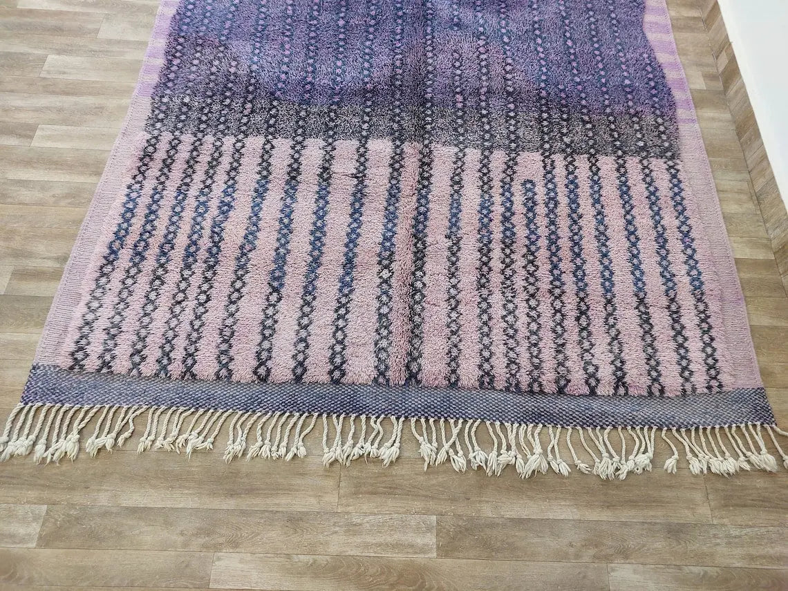 Luxurious Handwoven Moroccan Berber Wool Rug - Authentic Beni Mrirt Tribal Carpet For Modern Decor MoroccanBazzArts