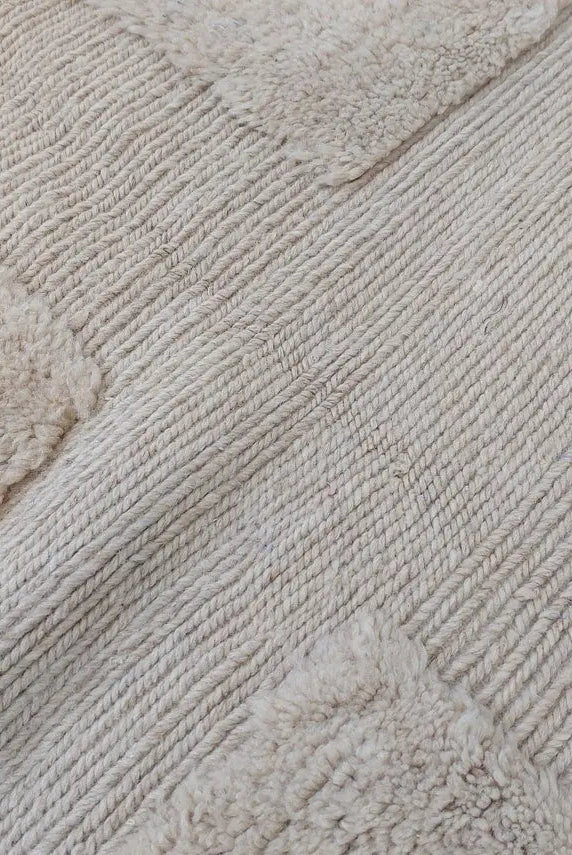 Authentic Moroccan Beni Mrirt Rug: Hand-knotted Neutral Berber Rug , Wool Carpet For Boho Home Decor MoroccanBazzArts