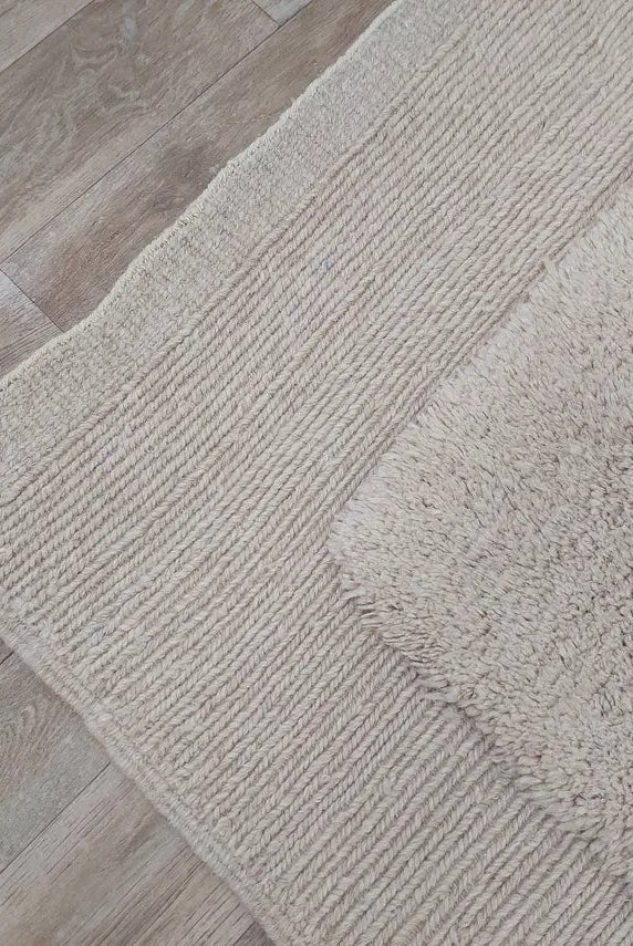 Authentic Moroccan Beni Mrirt Rug: Hand-knotted Neutral Berber Rug , Wool Carpet For Boho Home Decor MoroccanBazzArts