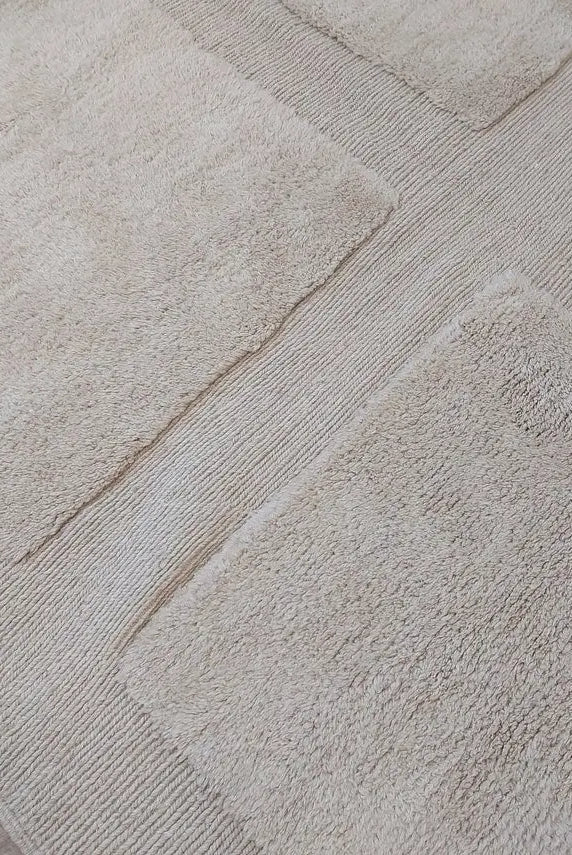 Authentic Moroccan Beni Mrirt Rug: Hand-knotted Neutral Berber Rug , Wool Carpet For Boho Home Decor MoroccanBazzArts