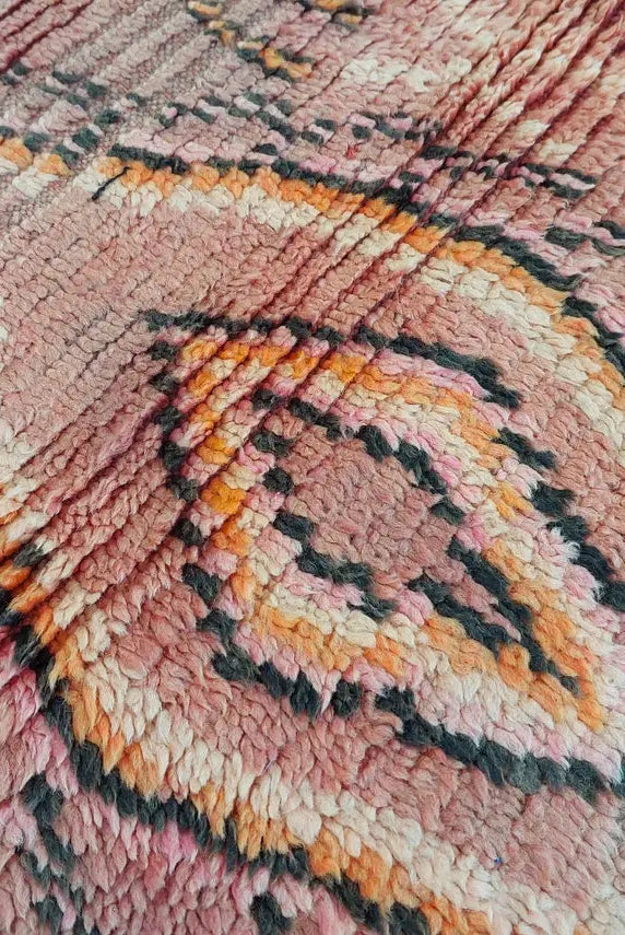 Vintage Pink Boujad Runner: Handmade Moroccan Berber Hallway Rug (3.11 x 10.10 ft) MoroccanBazzArts