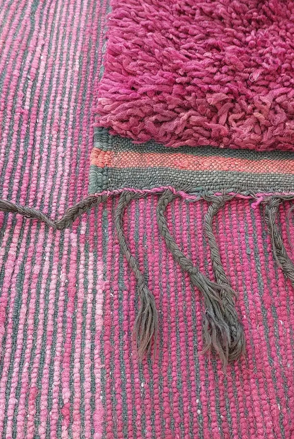 Luxury Burgundy Rug Wool 6.4x10.6: Vintage Moroccan Beni Mguild Berber Carpet MoroccanBazzArts