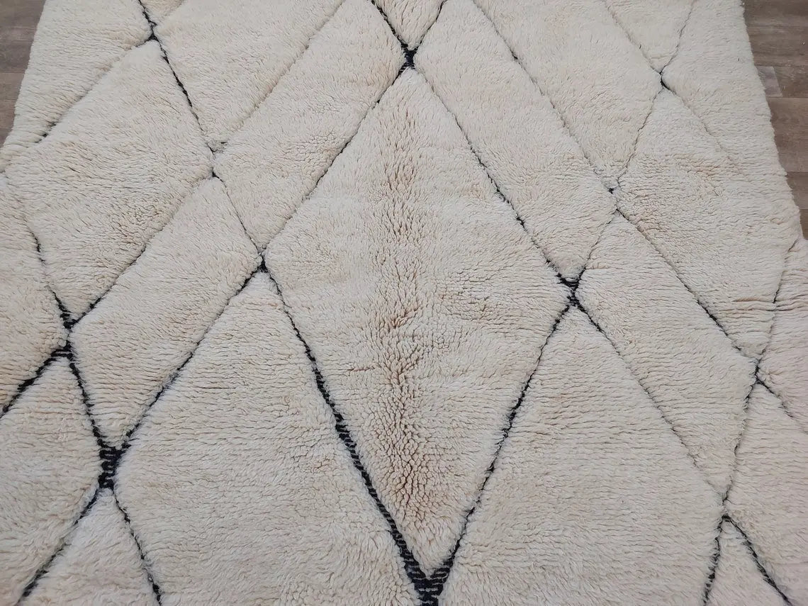 Handmade Moroccan Rug ,neutral Berber Rug - Genuine Lamb Wool Carpet , High Quality Handknotted Rug. MoroccanBazzArts