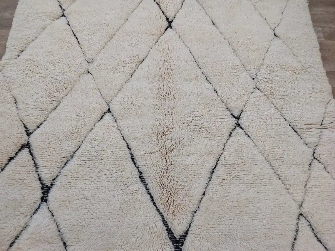 Handmade Moroccan Rug ,neutral Berber Rug - Genuine Lamb Wool Carpet , High Quality Handknotted Rug. MoroccanBazzArts