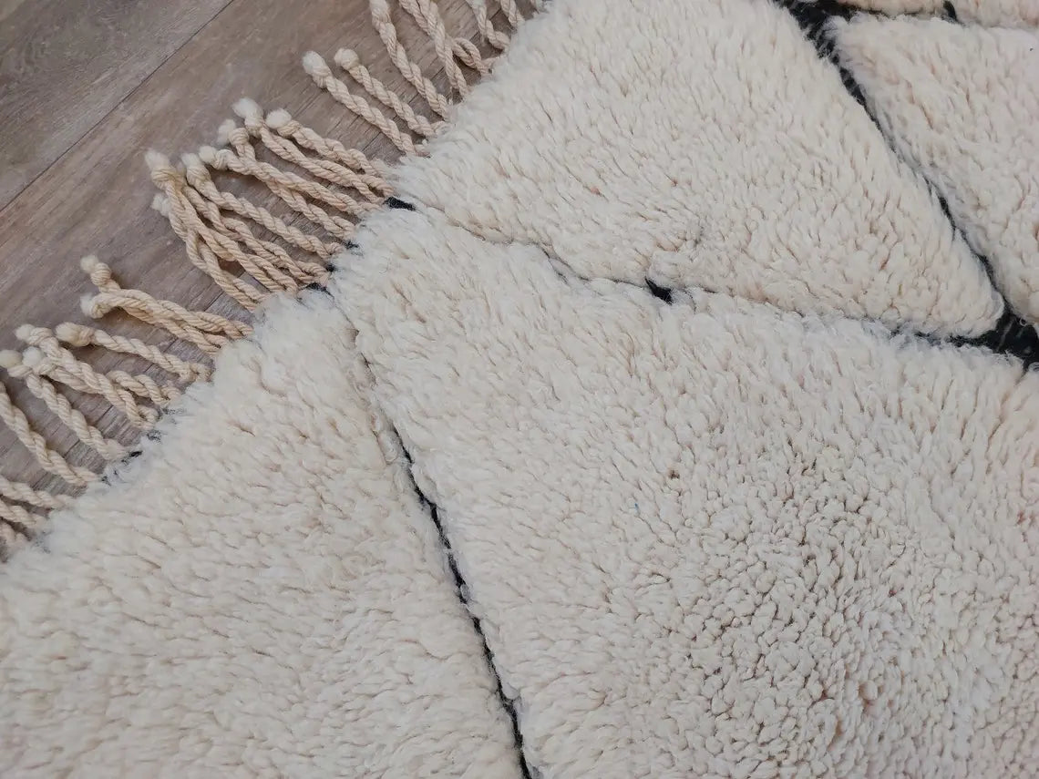 Handmade Moroccan Rug ,neutral Berber Rug - Genuine Lamb Wool Carpet , High Quality Handknotted Rug. MoroccanBazzArts