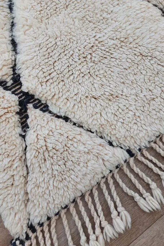Handmade Moroccan Rug ,neutral Berber Rug - Genuine Lamb Wool Carpet , High Quality Handknotted Rug. MoroccanBazzArts