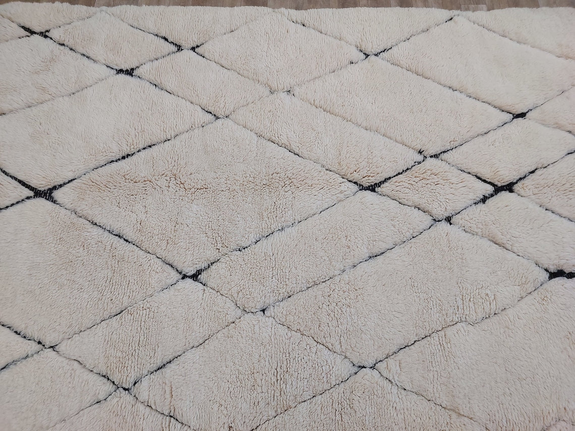 Handmade Moroccan Rug ,neutral Berber Rug - Genuine Lamb Wool Carpet , High Quality Handknotted Rug. MoroccanBazzArts