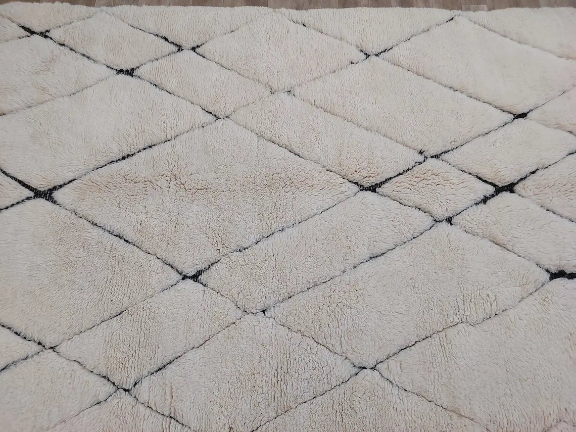 Handmade Moroccan Rug ,neutral Berber Rug - Genuine Lamb Wool Carpet , High Quality Handknotted Rug. MoroccanBazzArts