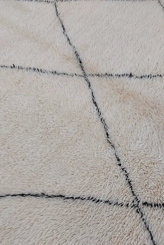 Authentic Beni Ourain Moroccan Berber Rug: Hand-knotted Lamb Wool, 5'10" X 8'6" MoroccanBazzArts