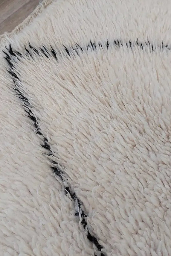 Authentic Beni Ourain Moroccan Berber Rug: Hand-knotted Lamb Wool, 5'10" X 8'6" MoroccanBazzArts