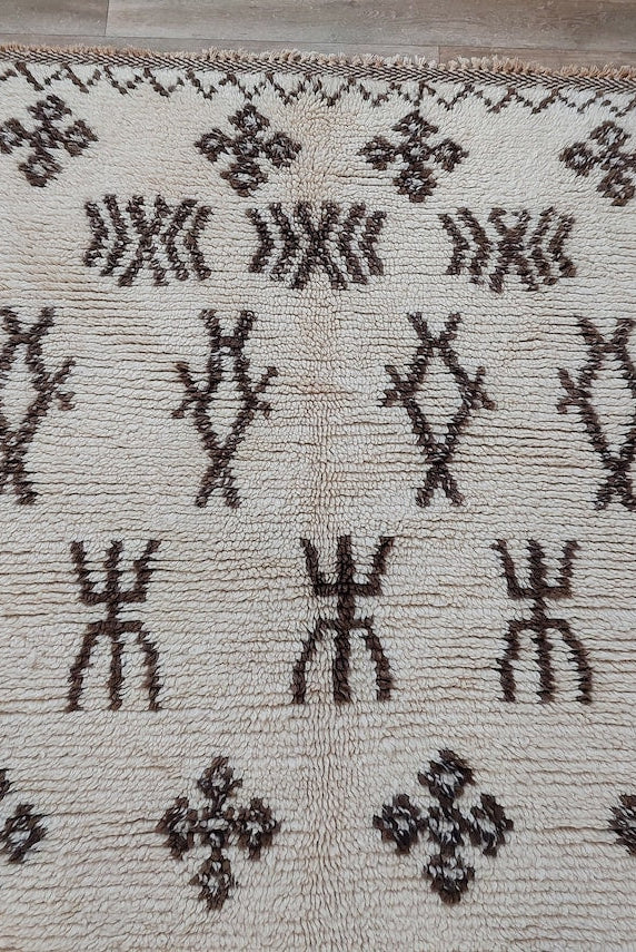 Authentic Azilal Moroccan Runner: Handwoven Berber Wool Rug With Soft Texture For Hallways 3'9x8'10 MoroccanBazzArts
