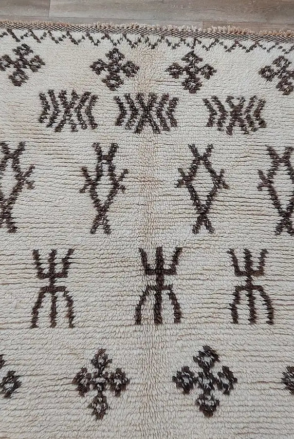 Authentic Azilal Moroccan Runner: Handwoven Berber Wool Rug With Soft Texture For Hallways 3'9x8'10 MoroccanBazzArts