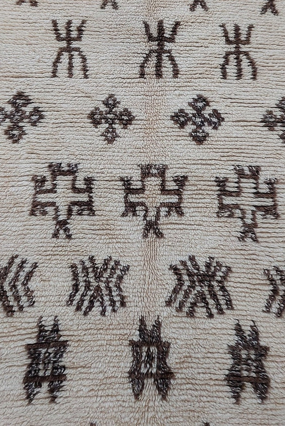 Authentic Azilal Moroccan Runner: Handwoven Berber Wool Rug With Soft Texture For Hallways 3'9x8'10 MoroccanBazzArts