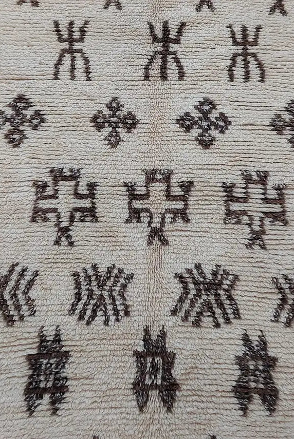 Authentic Azilal Moroccan Runner: Handwoven Berber Wool Rug With Soft Texture For Hallways 3'9x8'10 MoroccanBazzArts