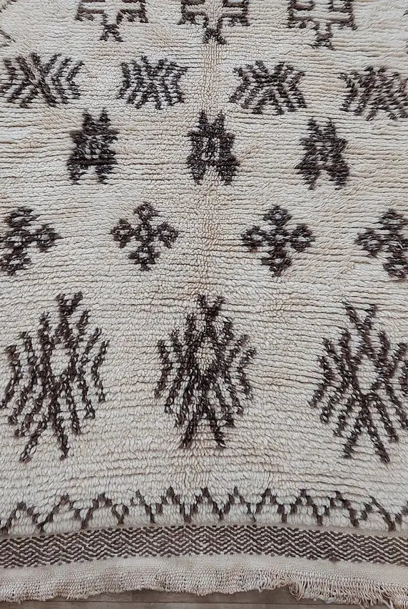 Authentic Azilal Moroccan Runner: Handwoven Berber Wool Rug With Soft Texture For Hallways 3'9x8'10 MoroccanBazzArts