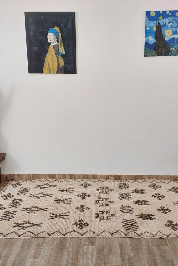 Authentic Azilal Moroccan Runner: Handwoven Berber Wool Rug With Soft Texture For Hallways 3'9x8'10 MoroccanBazzArts