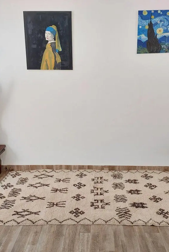 Authentic Azilal Moroccan Runner: Handwoven Berber Wool Rug With Soft Texture For Hallways 3'9x8'10 MoroccanBazzArts