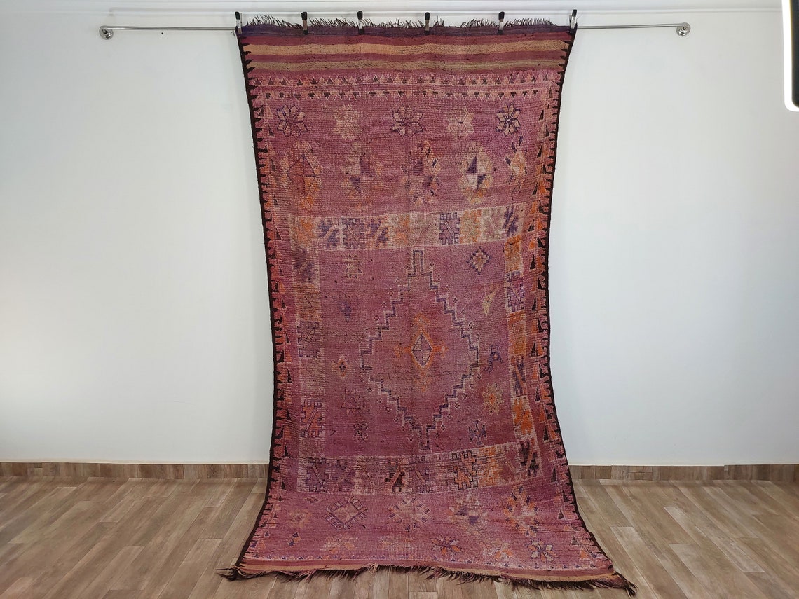 Authentic Vintage Moroccan Berber Rug: Handwoven Goat Hair & Sheep Wool Tribal Floor Covering 5.4x10.2 MoroccanBazzArts