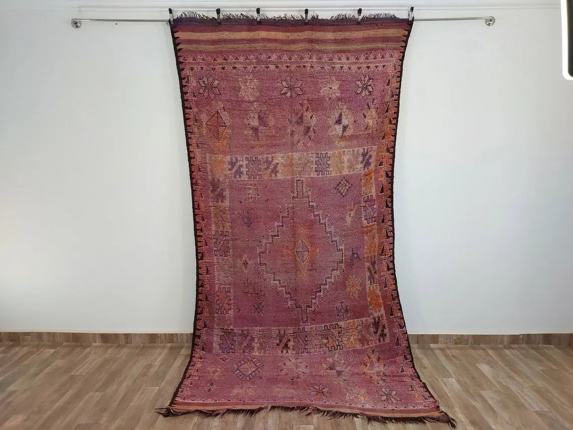 Authentic Vintage Moroccan Berber Rug: Handwoven Goat Hair & Sheep Wool Tribal Floor Covering 5.4x10.2 MoroccanBazzArts