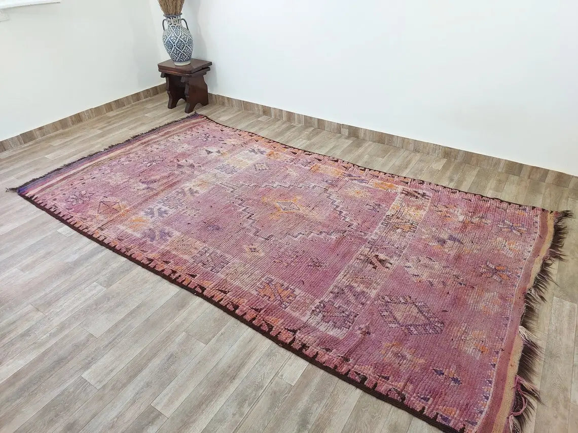 Authentic Vintage Moroccan Berber Rug: Handwoven Goat Hair & Sheep Wool Tribal Floor Covering 5.4x10.2 MoroccanBazzArts