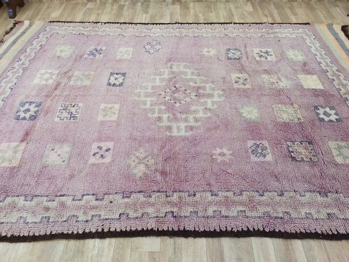 Moroccan Rug, Authentic Boujaad Rug, Berber Rug, Soft Rug, Hand Woven Rug 6'5"X10'6" MoroccanBazzArts