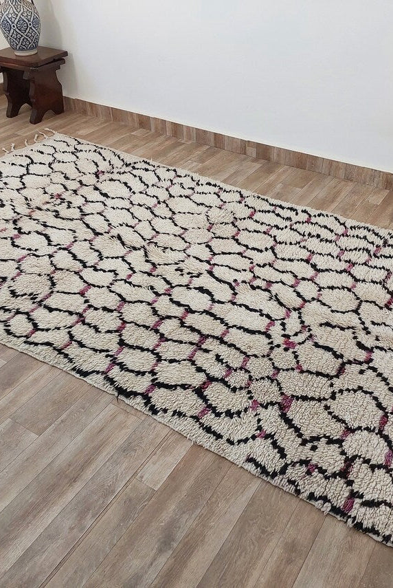 Vintage Moroccan Azilal Berber Rug: Handmade Authentic Carpet For Living Room Or Nursery (5.2' X 9.10') MoroccanBazzArts