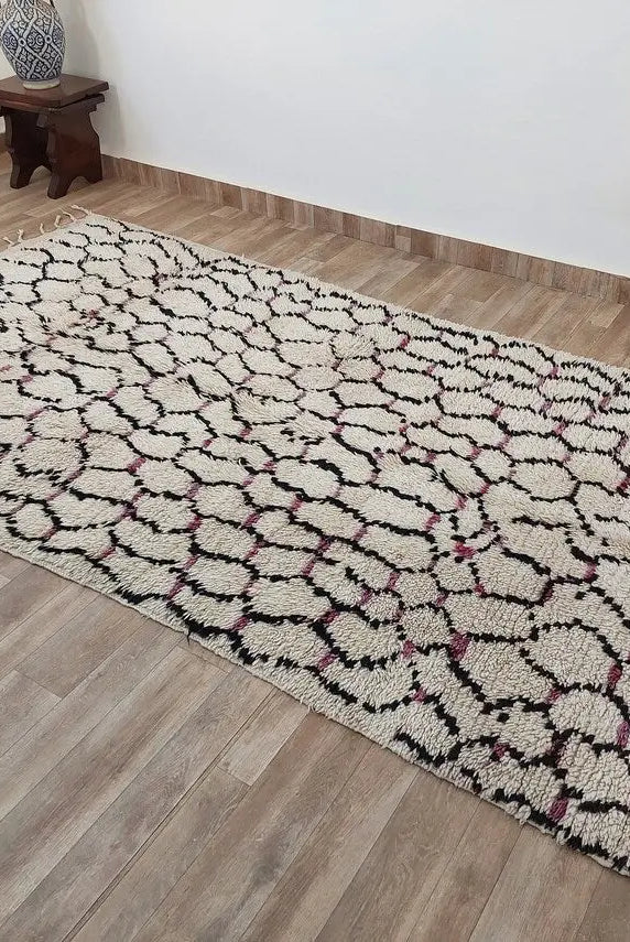 Vintage Moroccan Azilal Berber Rug: Handmade Authentic Carpet For Living Room Or Nursery (5.2' X 9.10') MoroccanBazzArts