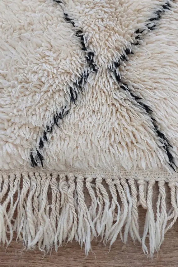 Authentic Beni Ourain Moroccan Berber Rug: Hand-knotted Lamb Wool, 5'10" X 8'6" MoroccanBazzArts