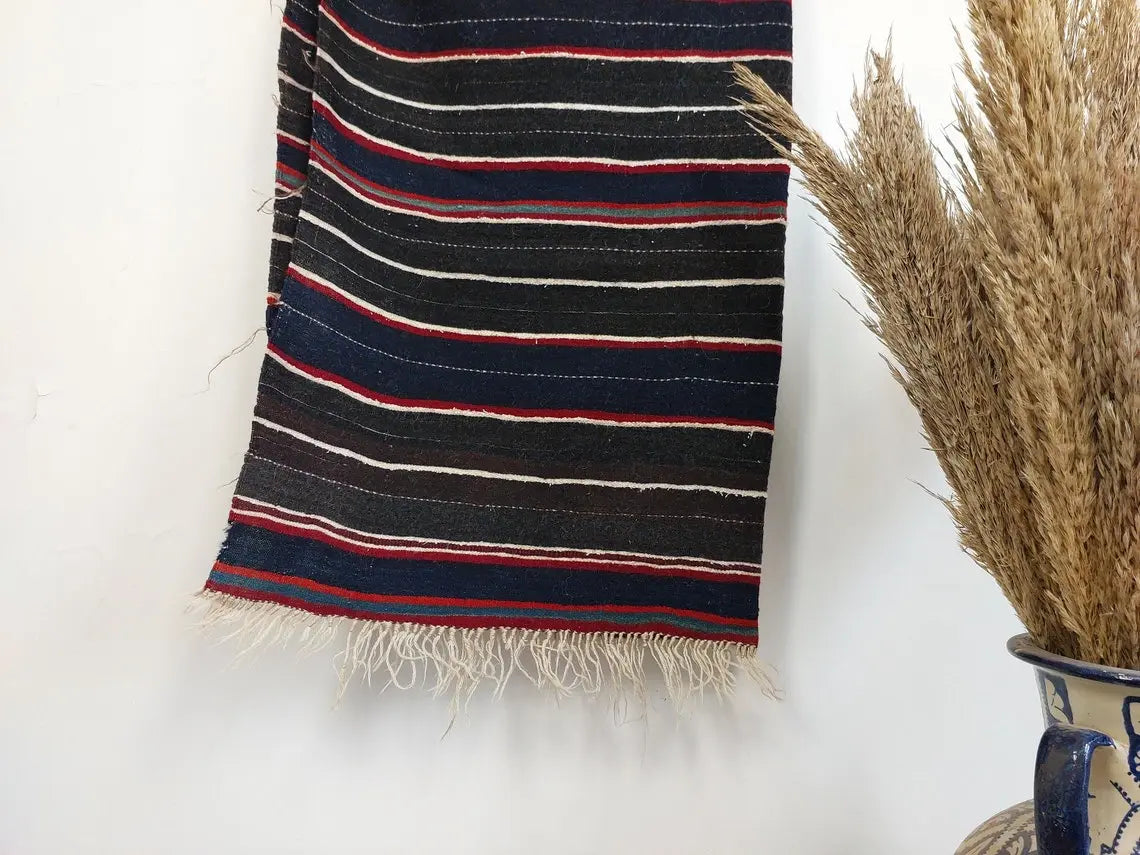 Vintage Imilchil Cap,ait Hdidou Shawl. Blue Indigo MoroccanBazzArts